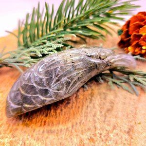 Unique Nature Labradorite Hand Carved Eagle Decor Figure
